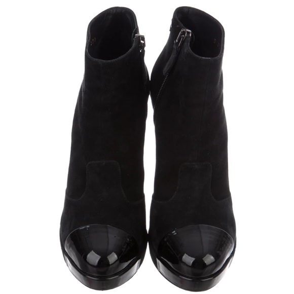 Chanel CC Platform Cap-Toe Booties size 38 - Picture 5 of 5